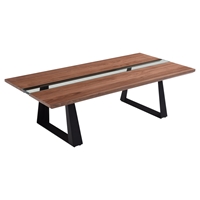 Modrest Corey Modern Rectangular Coffee Table - Walnut