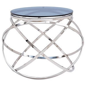 Modrest Tulare End Table - Clear, Chrome 