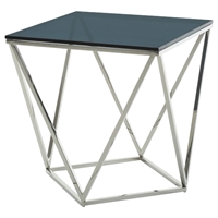 Modern Vector Modern End Table - Smoked, Chrome