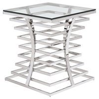 Modrest Snyder End Table - Clear, Chrome