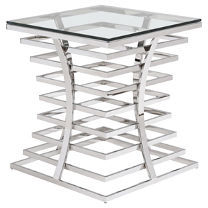 Modrest Snyder End Table - Clear, Chrome 