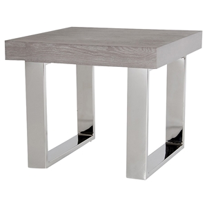 Modrest Lola End Table - Gray and Chrome 