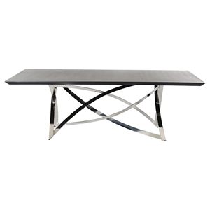 Modrest Labyrinth Dining Table - Wenge, Chrome 