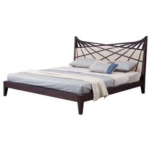 Modrest Prism Bonded Leather Eastern King Bed - Brown, Beige 