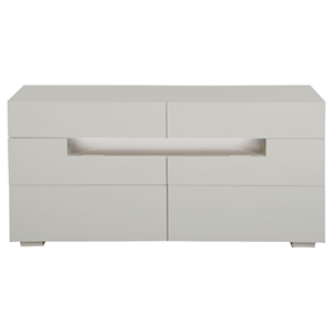 Modrest Ceres Modern LED Dresser - 6 Drawers, White Lacquer 