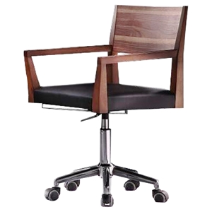 Modrest Orwell Office Chair - Adjustable Height, Walnut 