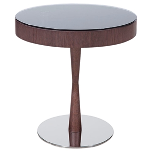 Modrest Jackson Modern Round End Table - Brown Oak 