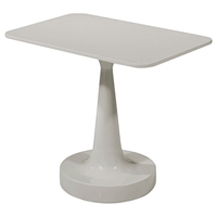 Pisa End Table - Gray, Pedestal Base