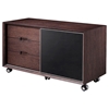 Modrest Ezra Modern Office Desk - Side Cabinet, Brown Oak and Gray - VIG-VGWCS501