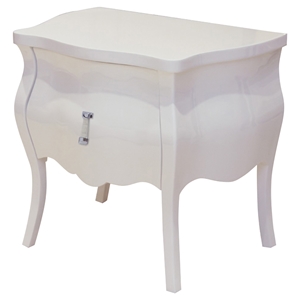 Temptation Ophelia Nightstand - White, 1 Drawer 