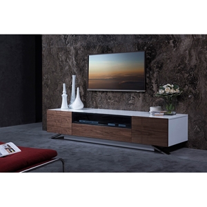 Modrest Gillian TV Stand - White and Walnut 