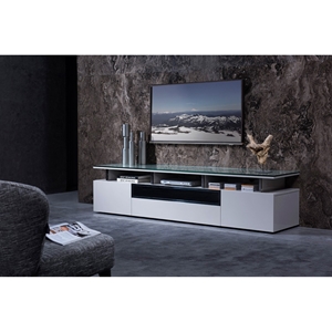 Modrest Hurst TV Stand - Gray and Clear 