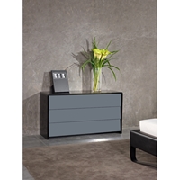 Nova Domus Stone Modern Dresser - 3 Drawers, Gray and Black