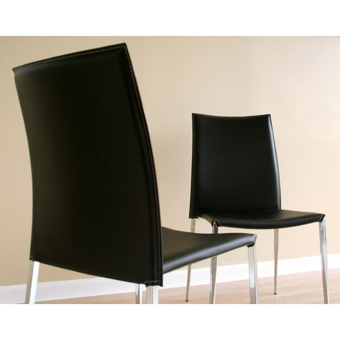 Benton Stackable Black Leather Dining Chair Dcg Stores