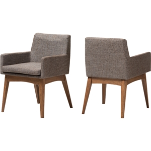 Nexus Upholstered Arm Chair - Gravel (Set of 2) 