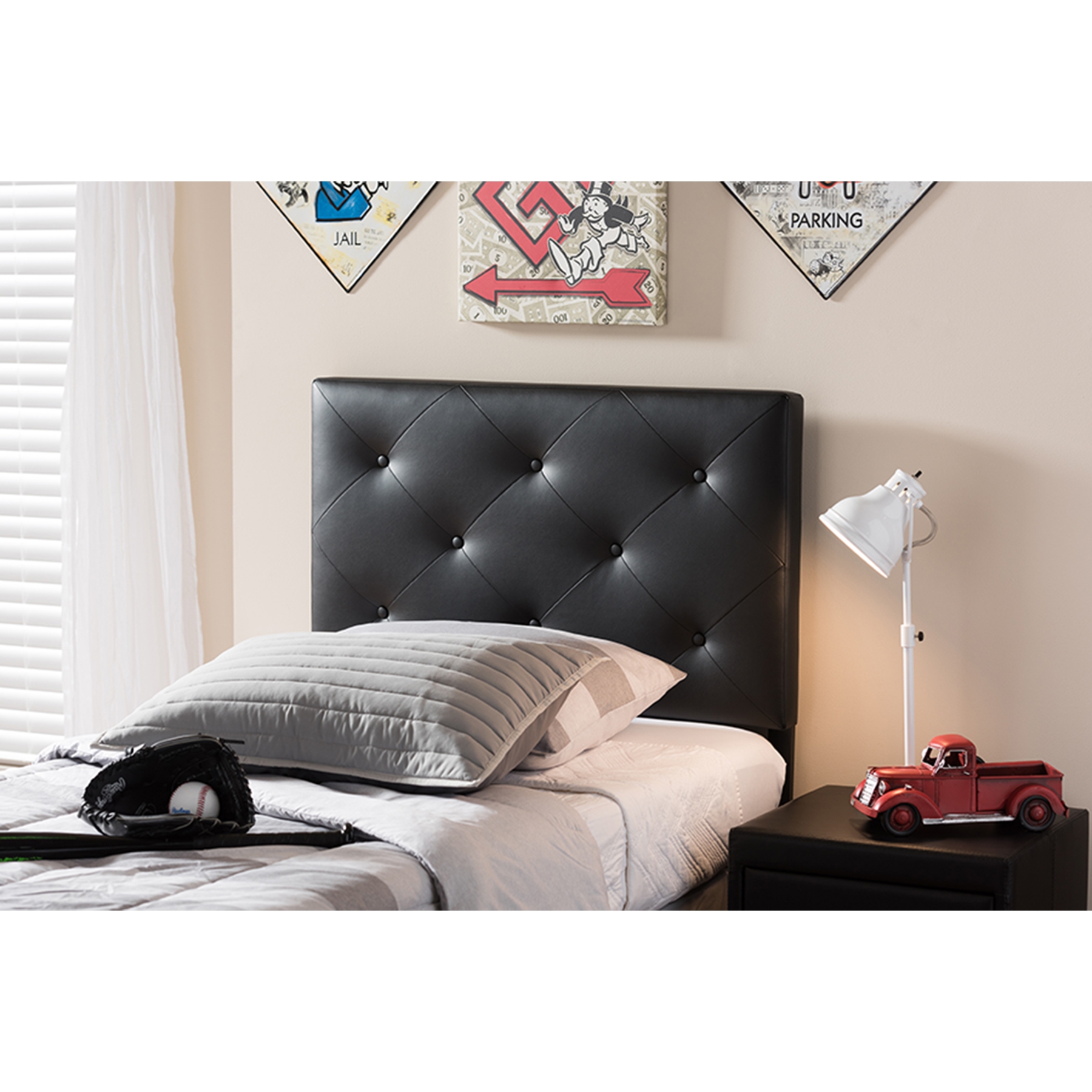 Leather deals twin headboard