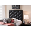 Viviana Faux Leather Twin Headboard - Button Tufted, Black - WI-BBT6506-BLACK-TWIN-HB