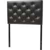 Viviana Faux Leather Twin Headboard - Button Tufted, Black - WI-BBT6506-BLACK-TWIN-HB