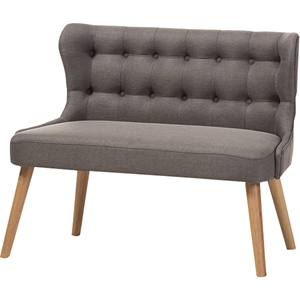 Melody Settee Loveseat - Button Tufted, Gray 
