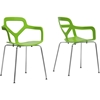 Miami Plastic Dining Chair - Green (Set of 2) - WI-DC-357-GREEN