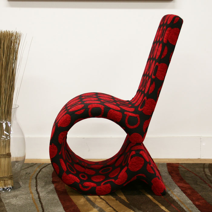 red and black accent chair