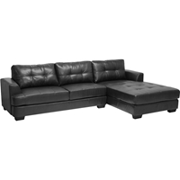 Dobson Leather Sectional Sofa - Black