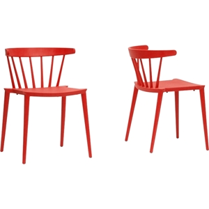 Finchum Plastic Stackable Dining Chair - Red (Set of 2) 