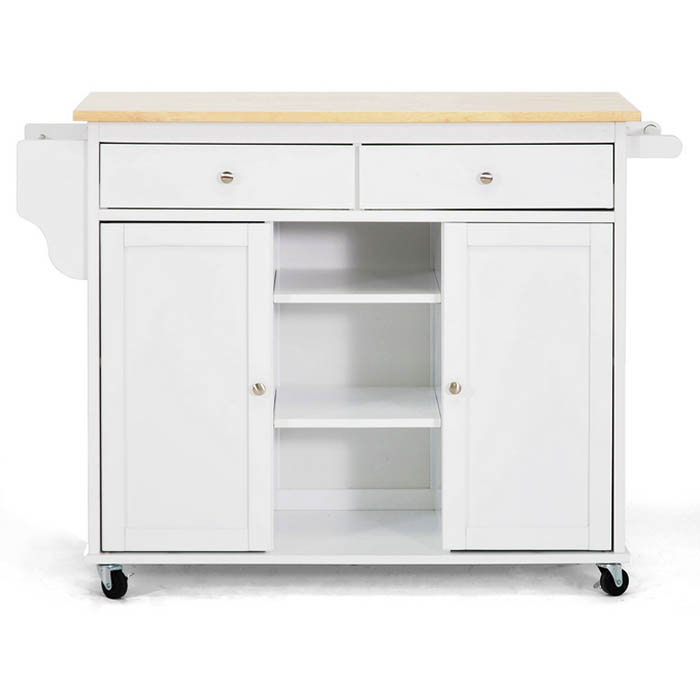 Meryland White Modern Kitchen Island Cart DCG Stores   Rt210 Occ1 