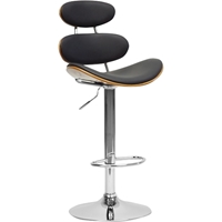 Modana Swivel Bar Stool - Walnut and Black