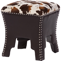 Sally Accent Stool - Nailheads, Brown